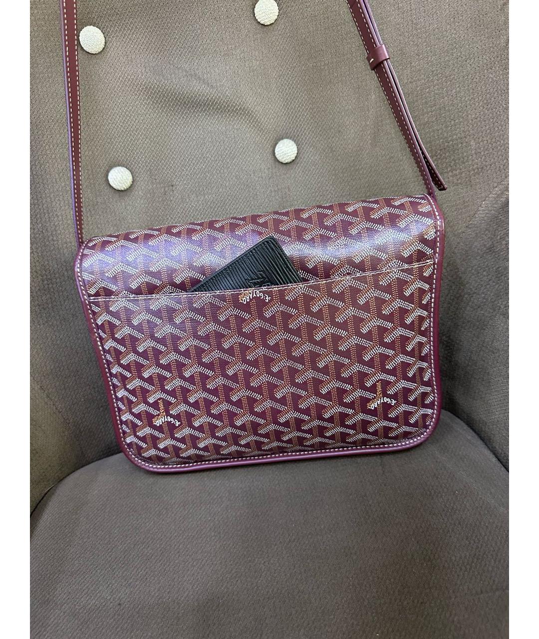 GOYARD Бордовая канва сумка на плечо, фото 3