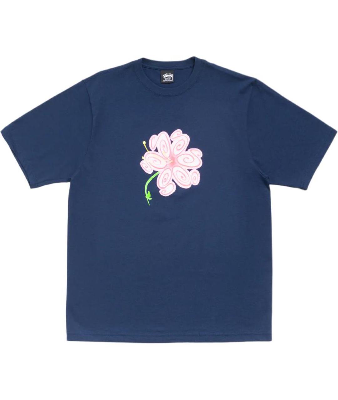 STUSSY Темно-синяя футболка, фото 1
