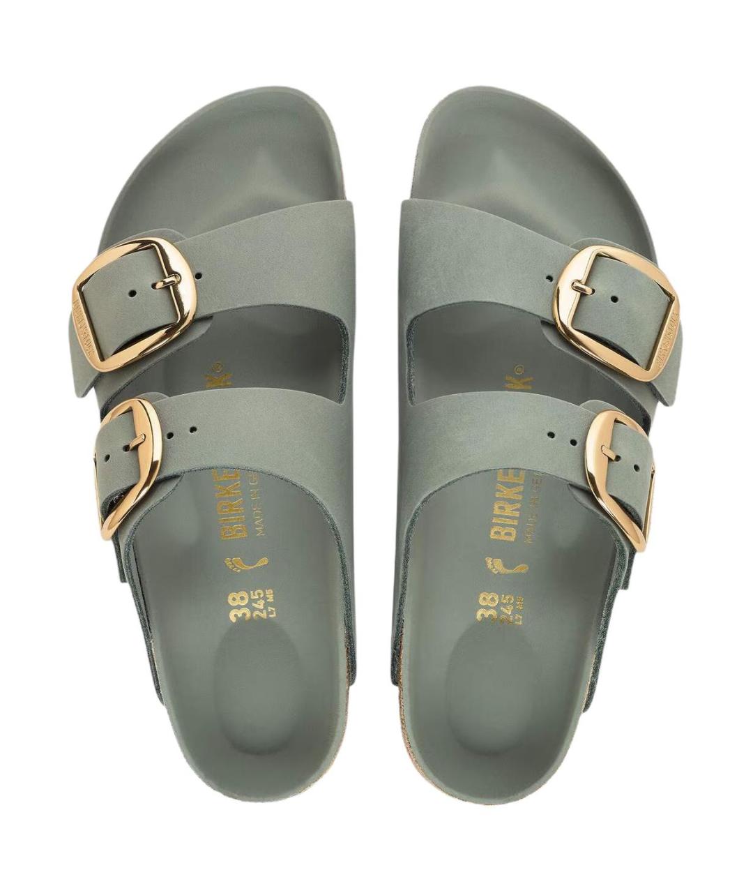 BIRKENSTOCK Зеленые кожаные сандалии, фото 4