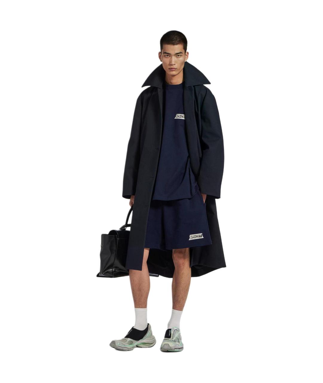 BALENCIAGA Темно-синяя футболка, фото 3