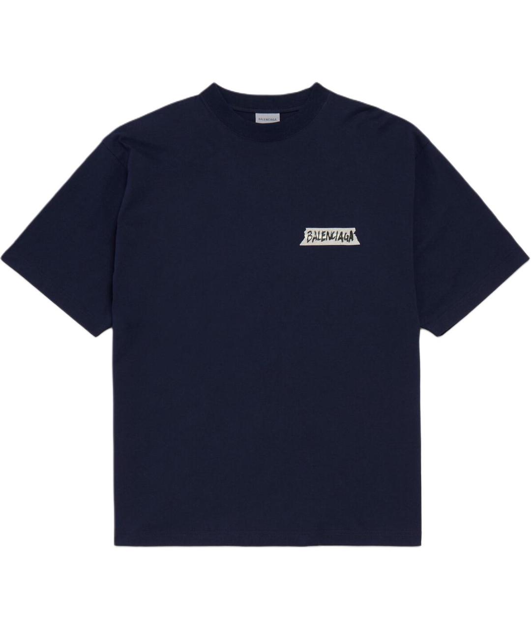 BALENCIAGA Темно-синяя футболка, фото 2