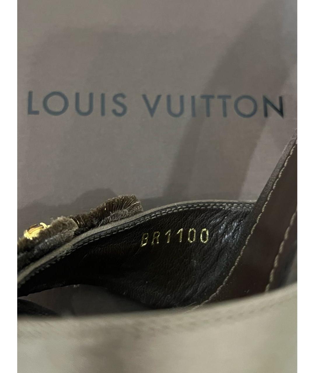 LOUIS VUITTON Коричневые мюли, фото 8