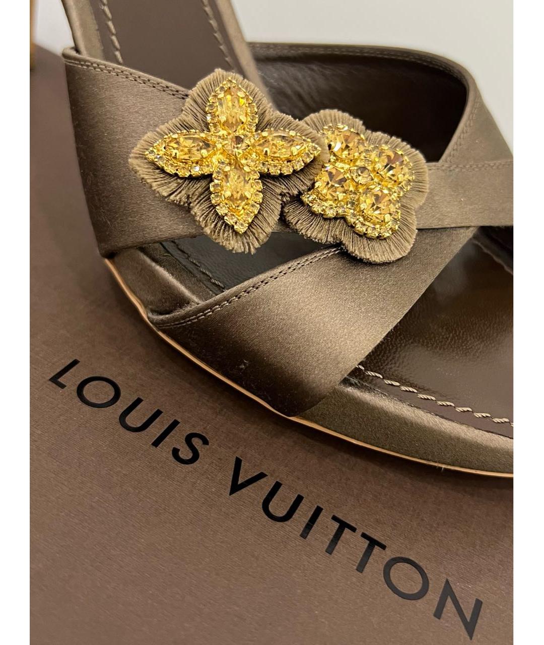 LOUIS VUITTON Коричневые мюли, фото 7