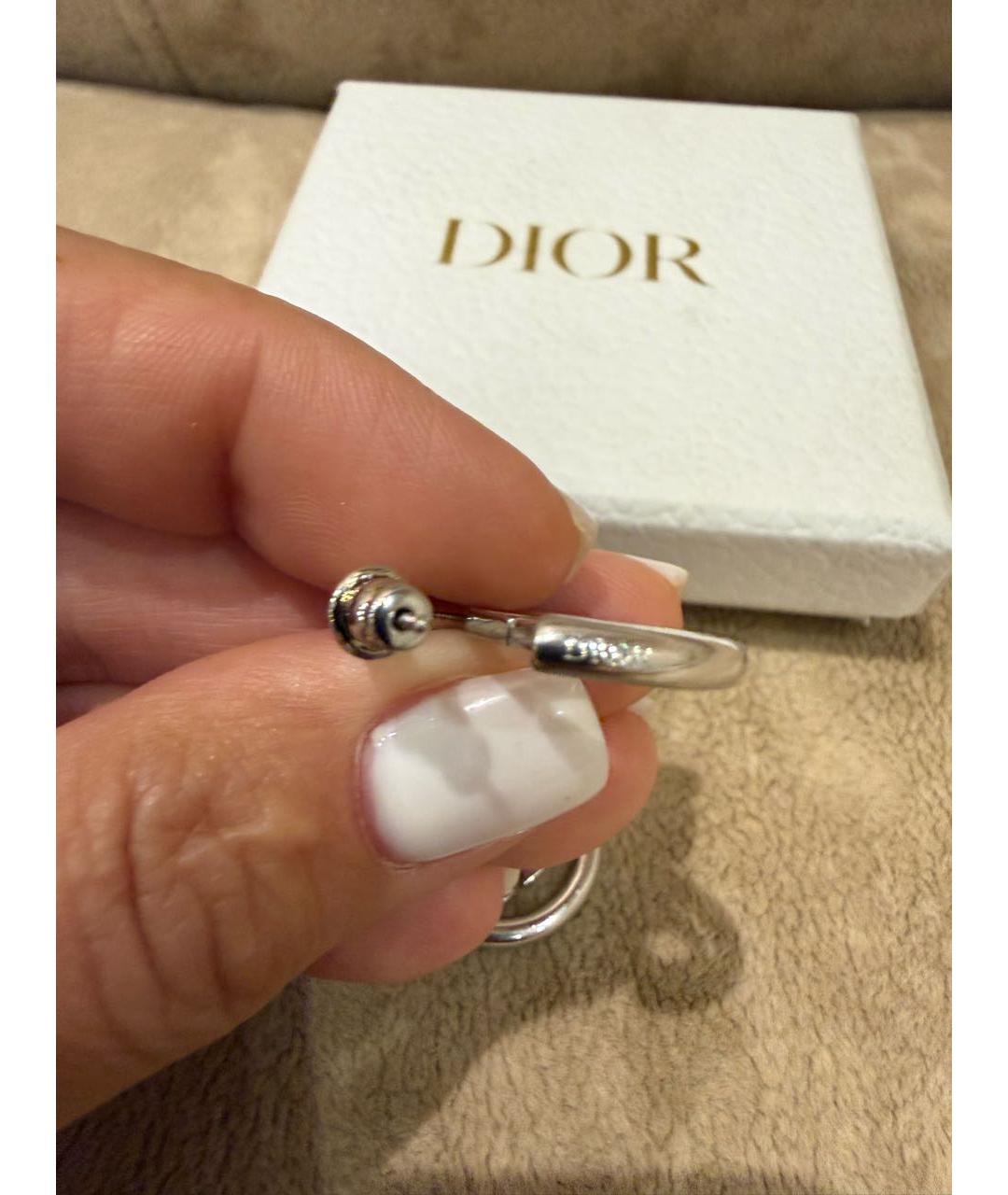 CHRISTIAN DIOR Серебряные металлические серьги, фото 3
