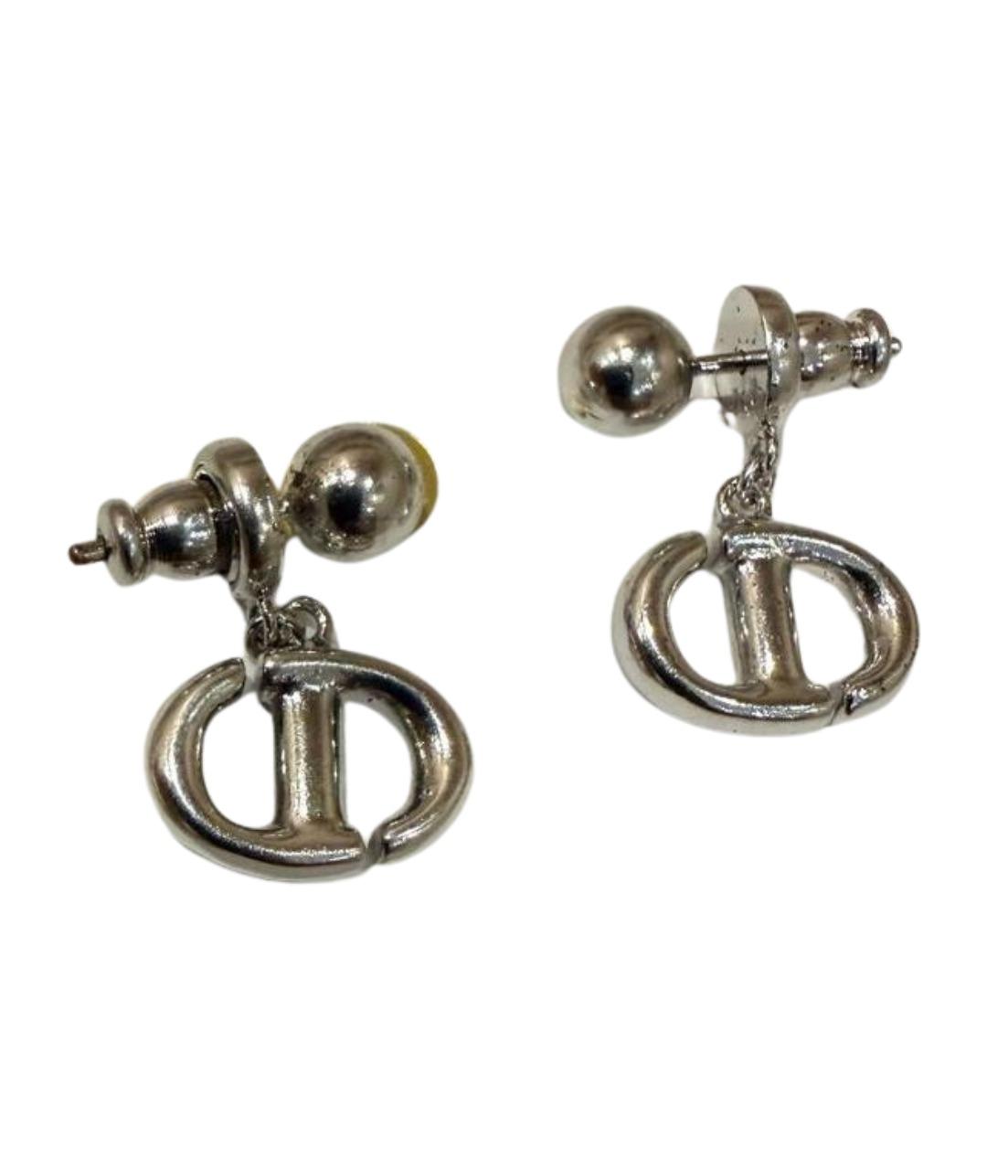 CHRISTIAN DIOR Серебряные металлические серьги, фото 1