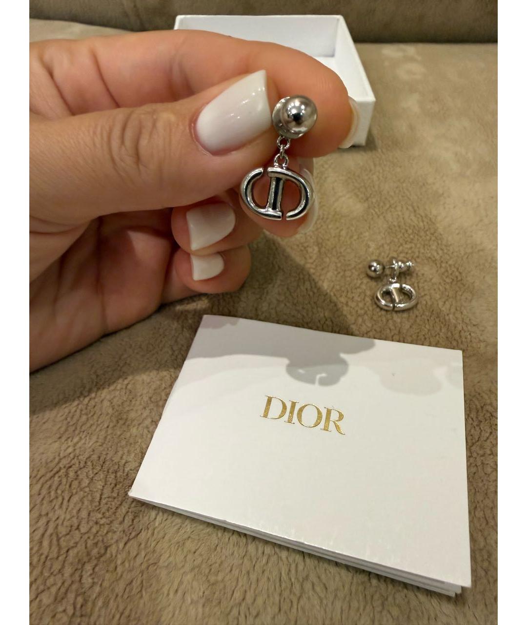 CHRISTIAN DIOR Серебряные металлические серьги, фото 3