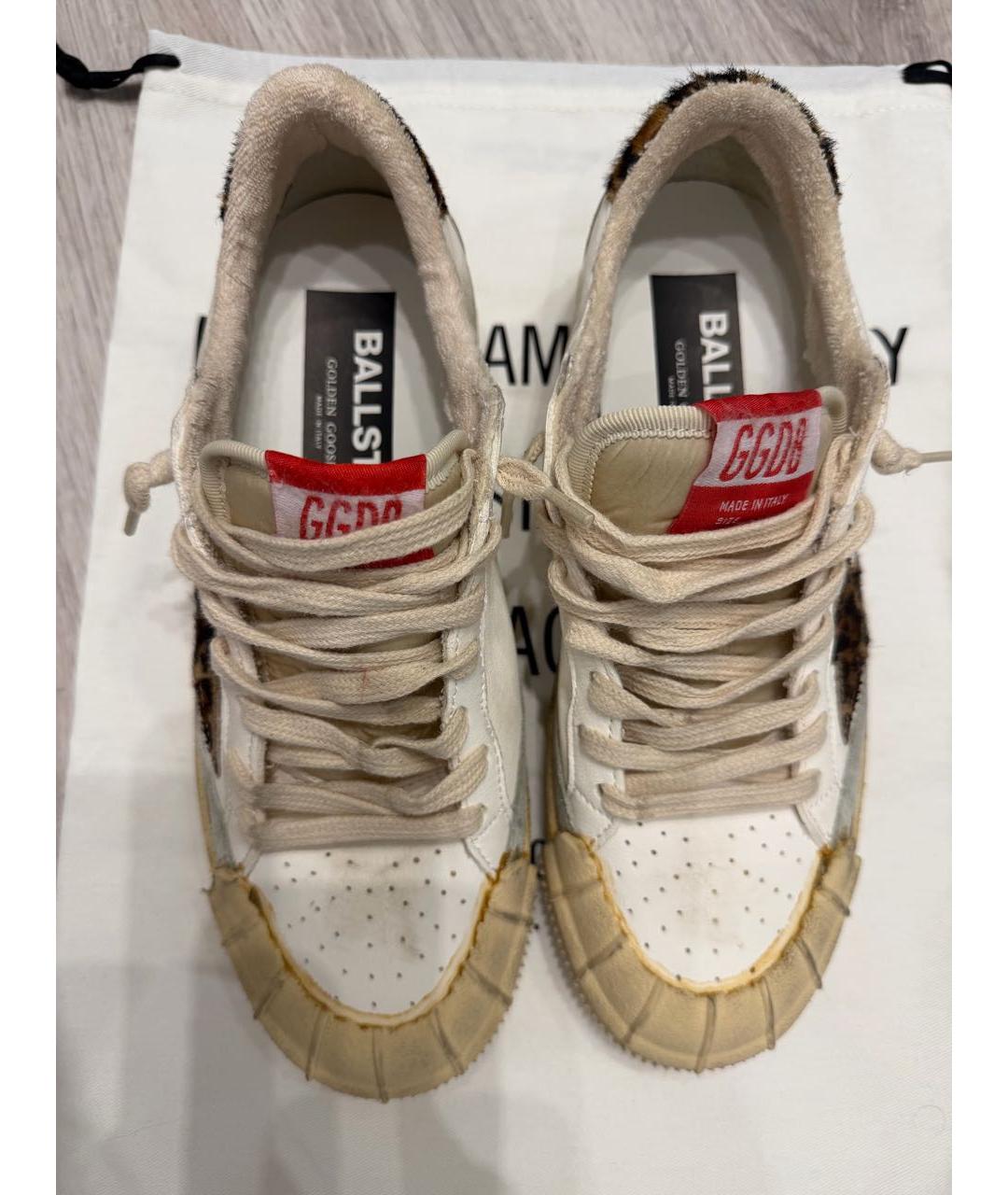 GOLDEN GOOSE Белые кожаные кеды, фото 2