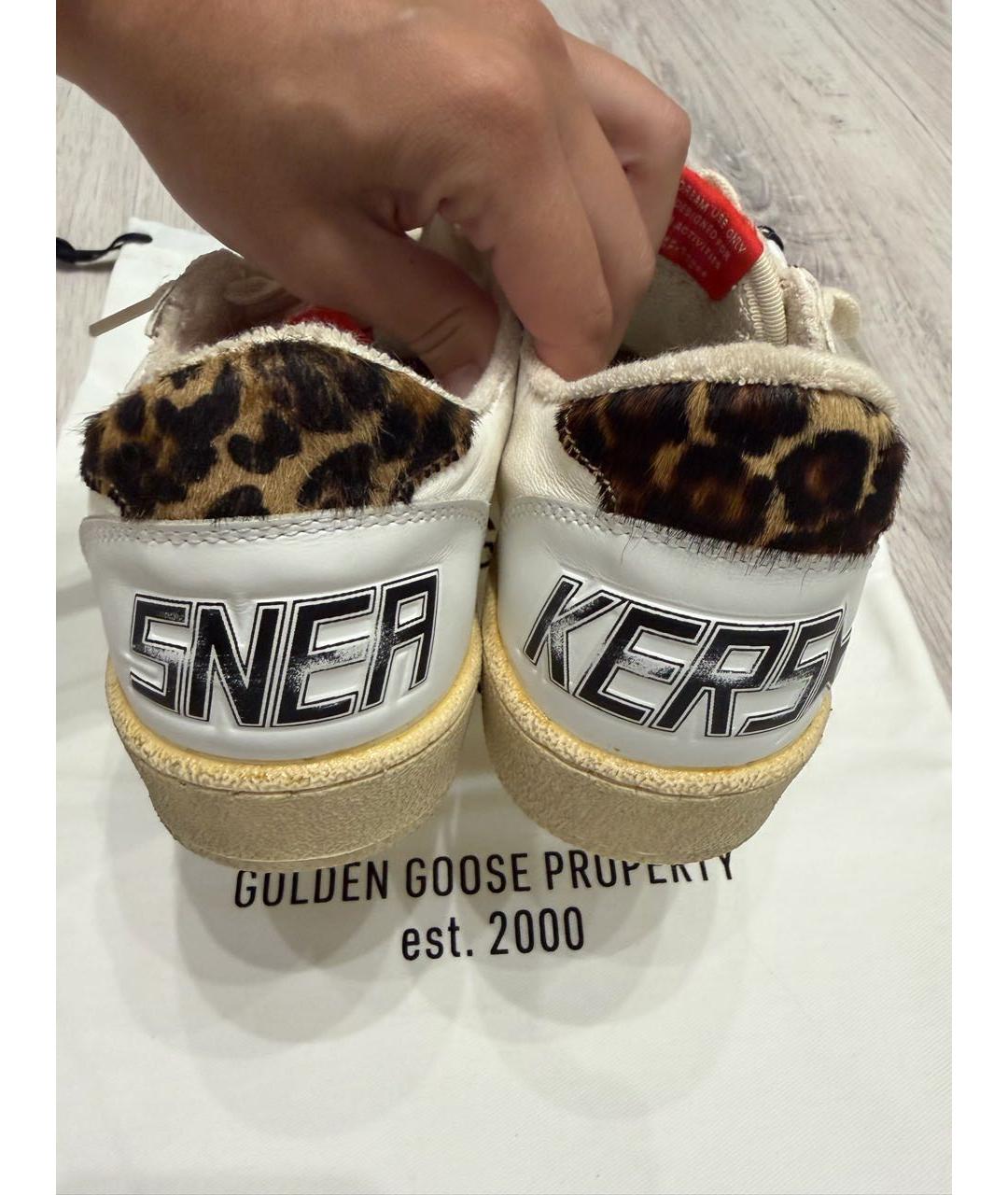 GOLDEN GOOSE Белые кожаные кеды, фото 4