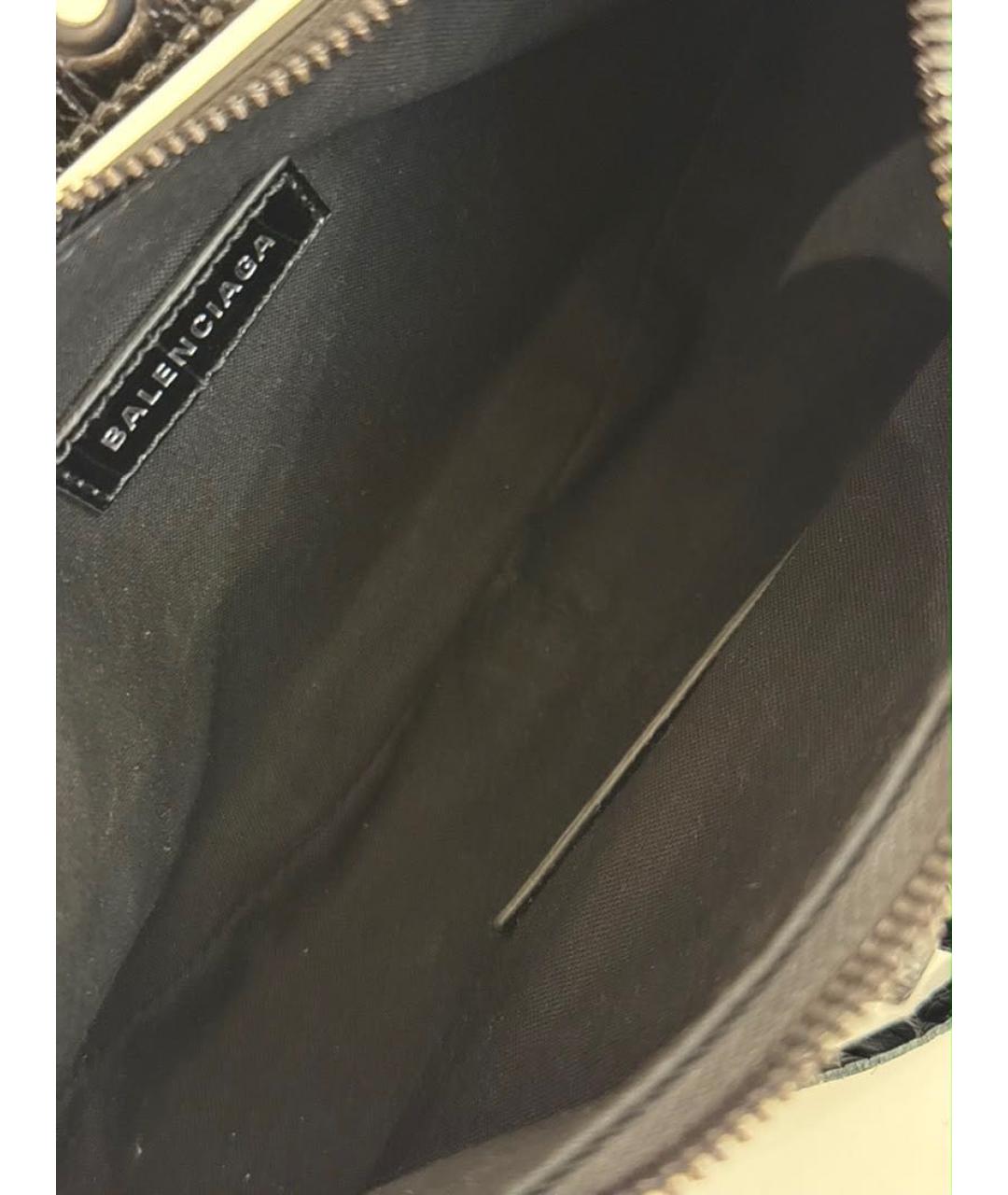 BALENCIAGA Черная кожаная сумка через плечо, фото 4