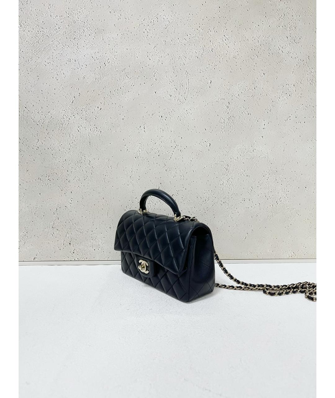 CHANEL Черная кожаная сумка через плечо, фото 4