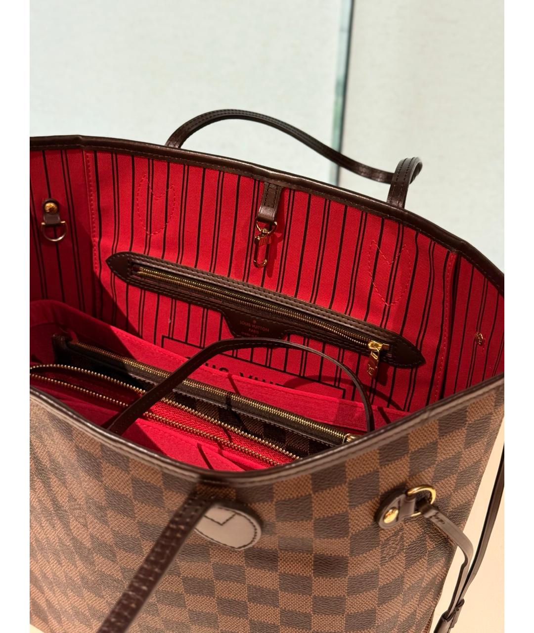 LOUIS VUITTON Коричневая канва сумка через плечо, фото 7