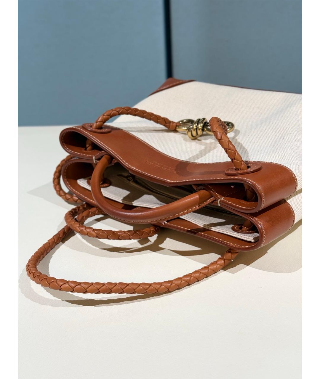 BOTTEGA VENETA Бежевая тканевая сумка через плечо, фото 9
