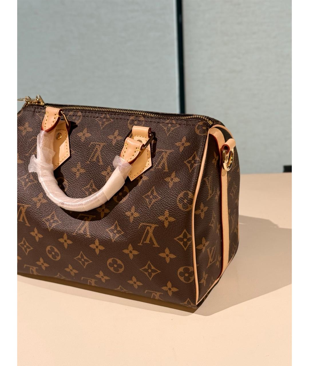 LOUIS VUITTON Коричневая канва сумка с короткими ручками, фото 3