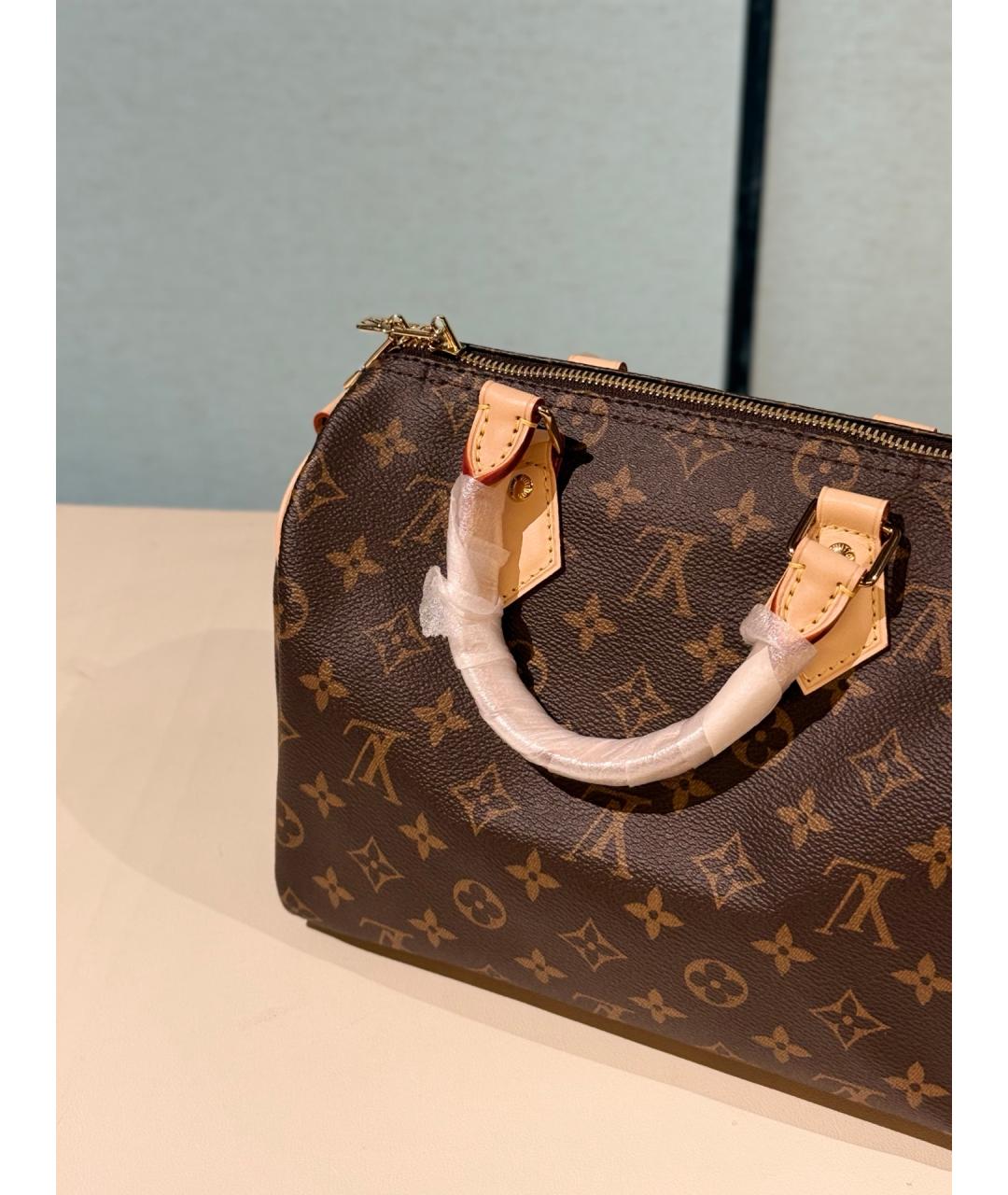 LOUIS VUITTON Коричневая канва сумка с короткими ручками, фото 4