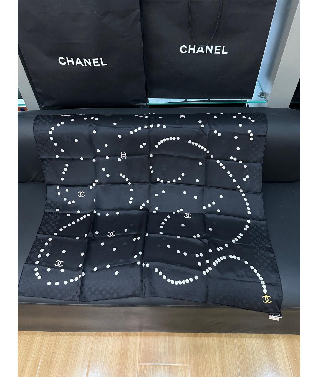 CHANEL Черный платок, фото 2