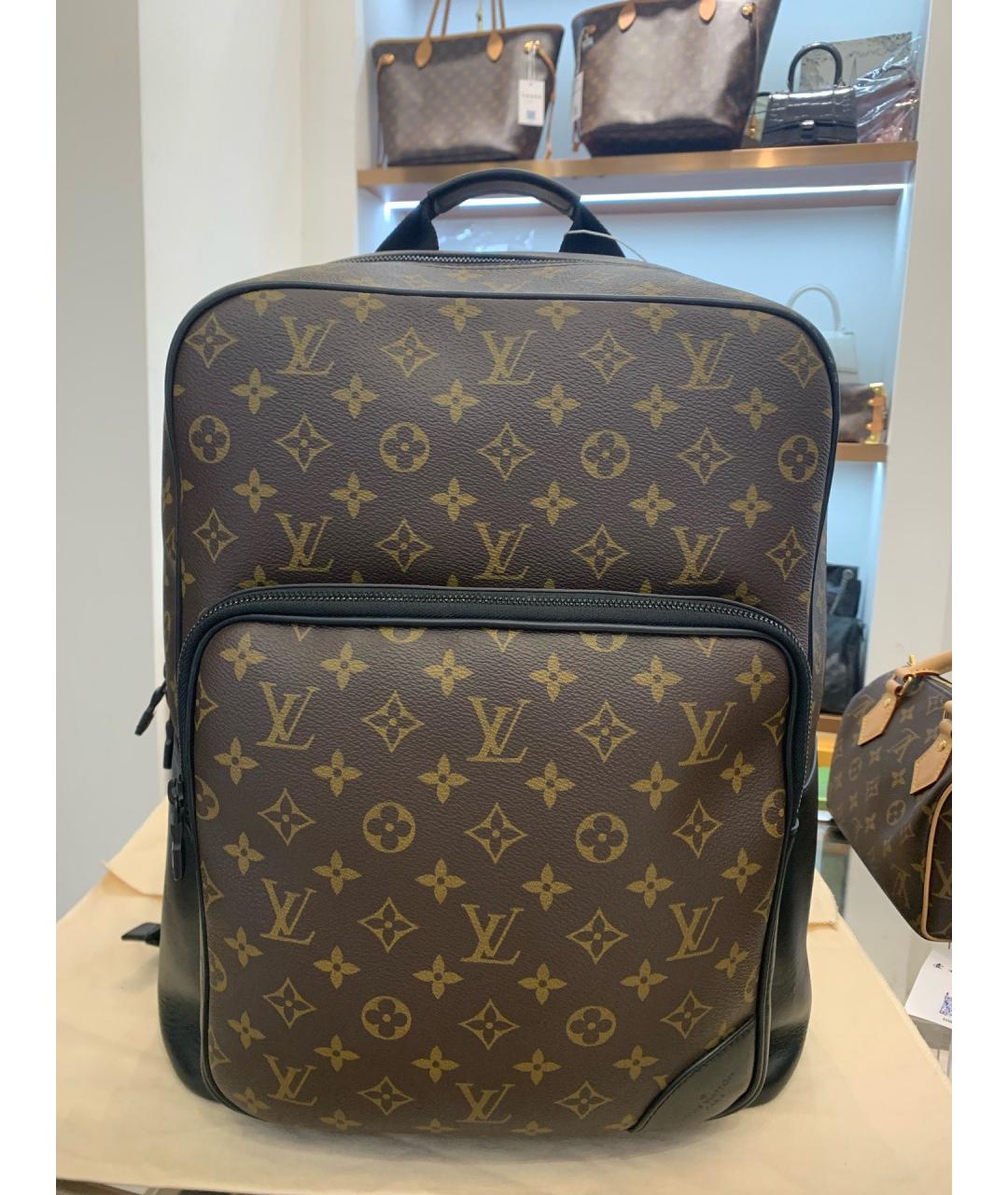 LOUIS VUITTON Коричневый канва рюкзак, фото 9