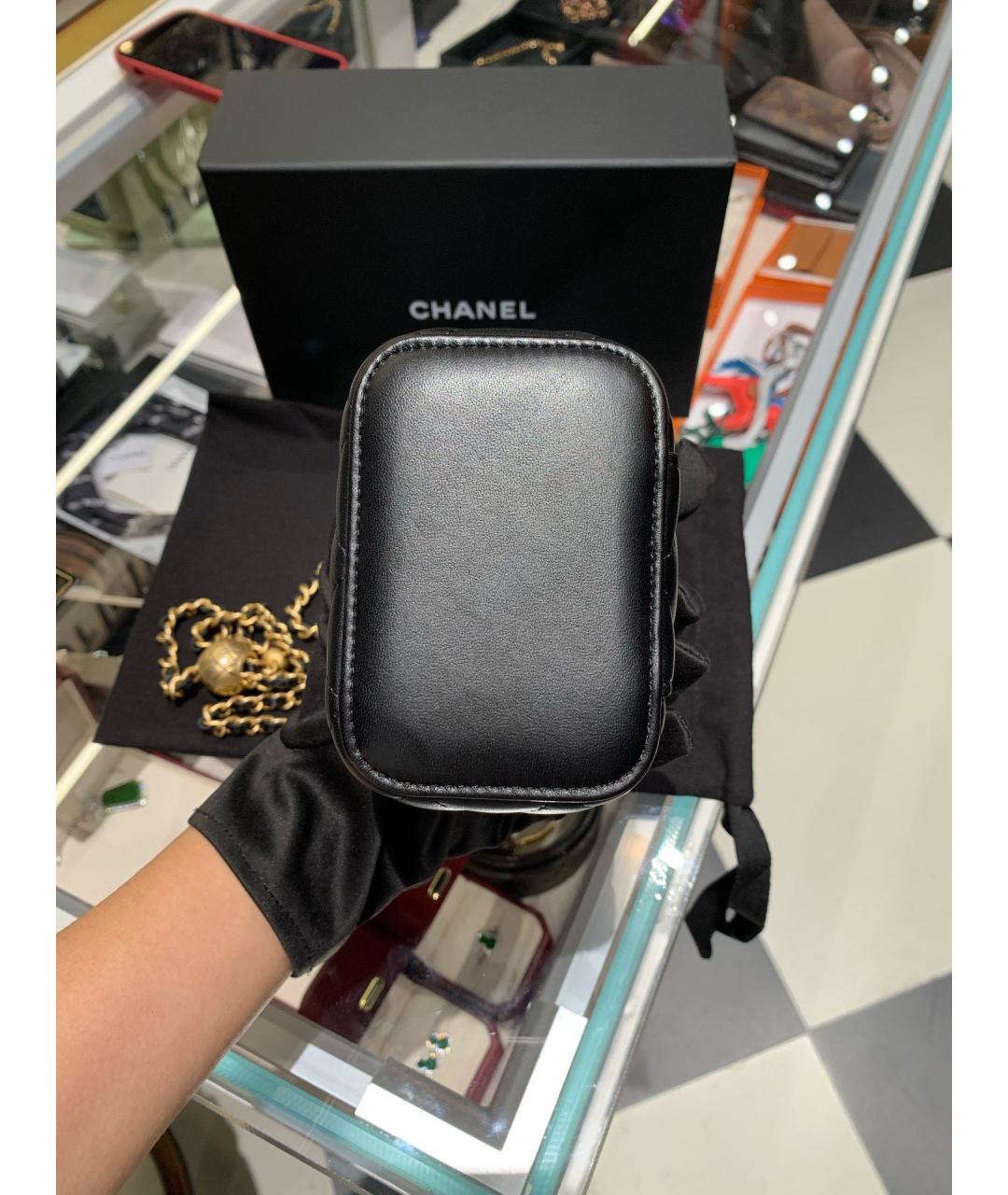 CHANEL Черная кожаная сумка через плечо, фото 6