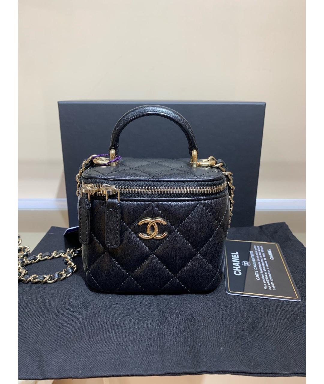 CHANEL Черная кожаная сумка через плечо, фото 10
