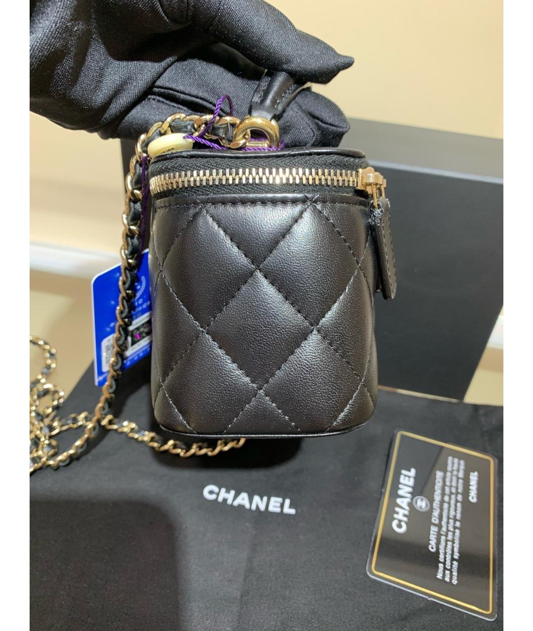 CHANEL Черная кожаная сумка через плечо, фото 3