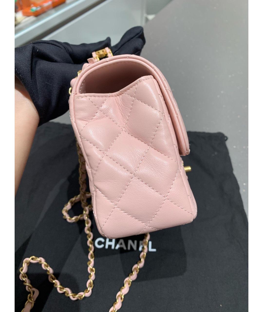 CHANEL Розовая кожаная сумка через плечо, фото 3