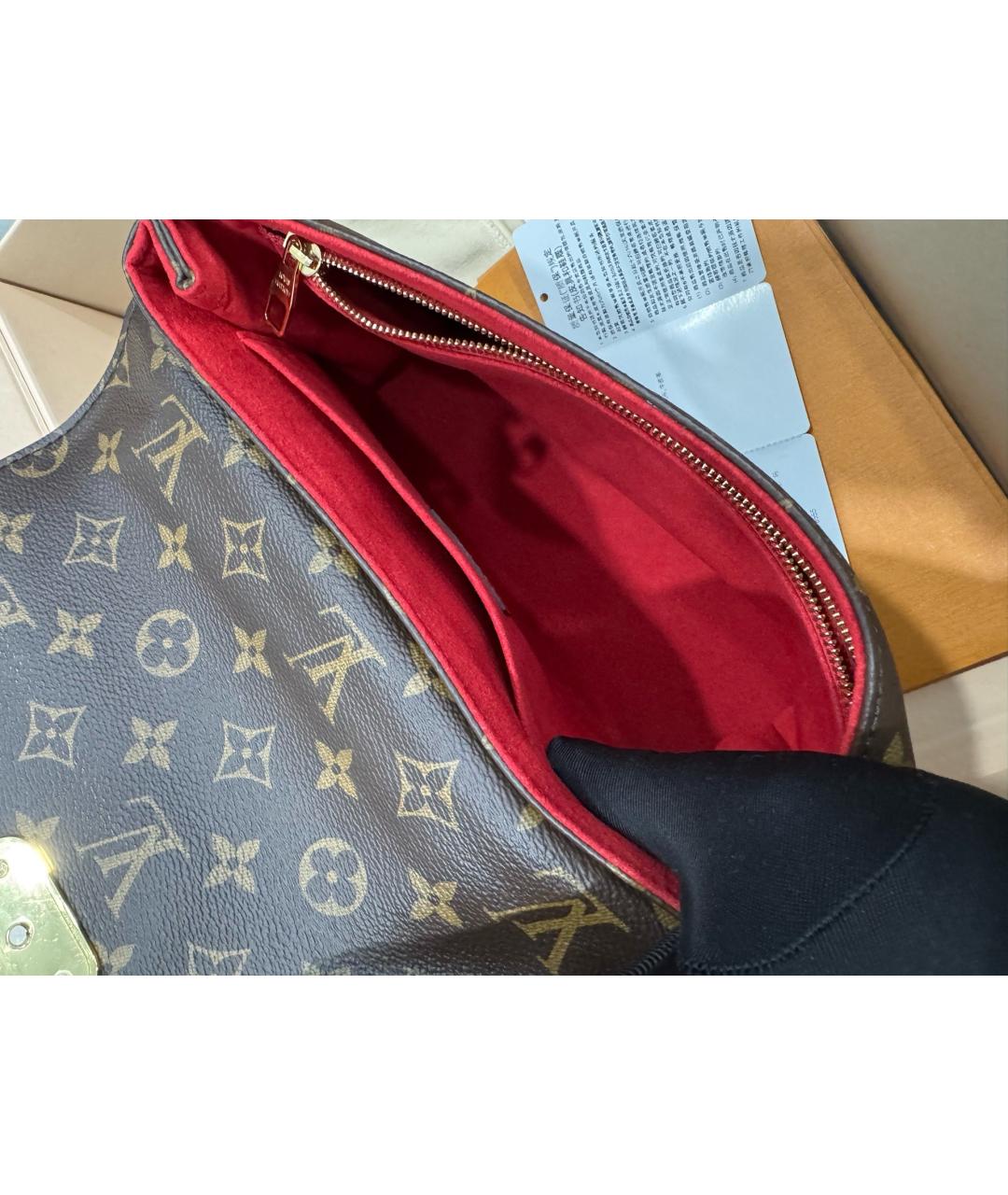 LOUIS VUITTON Коричневая канва сумка через плечо, фото 5