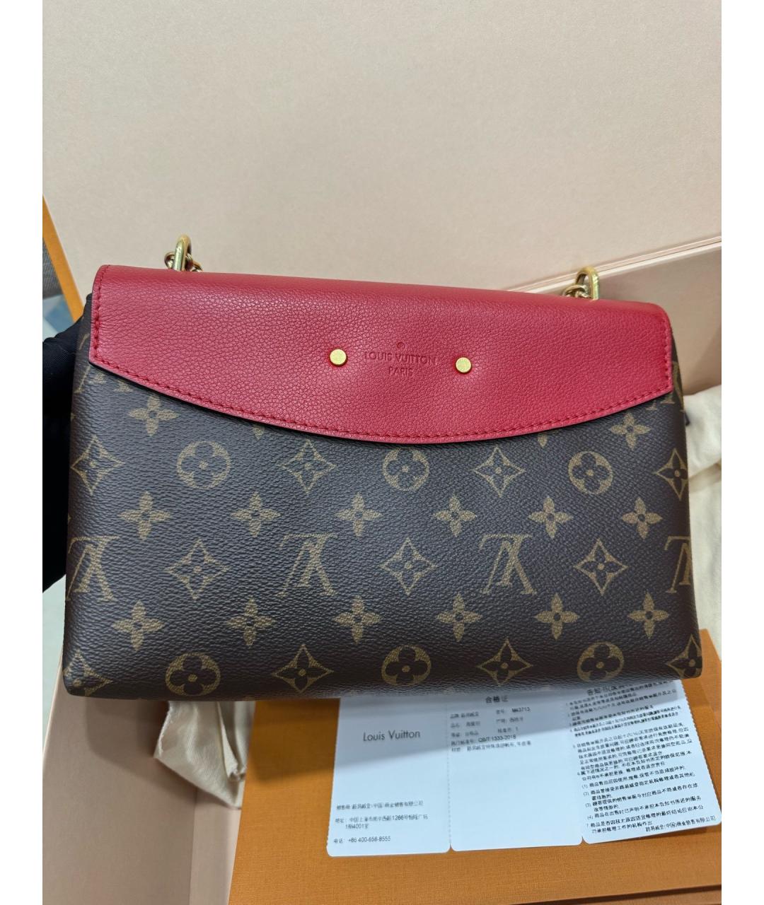 LOUIS VUITTON Коричневая канва сумка через плечо, фото 3