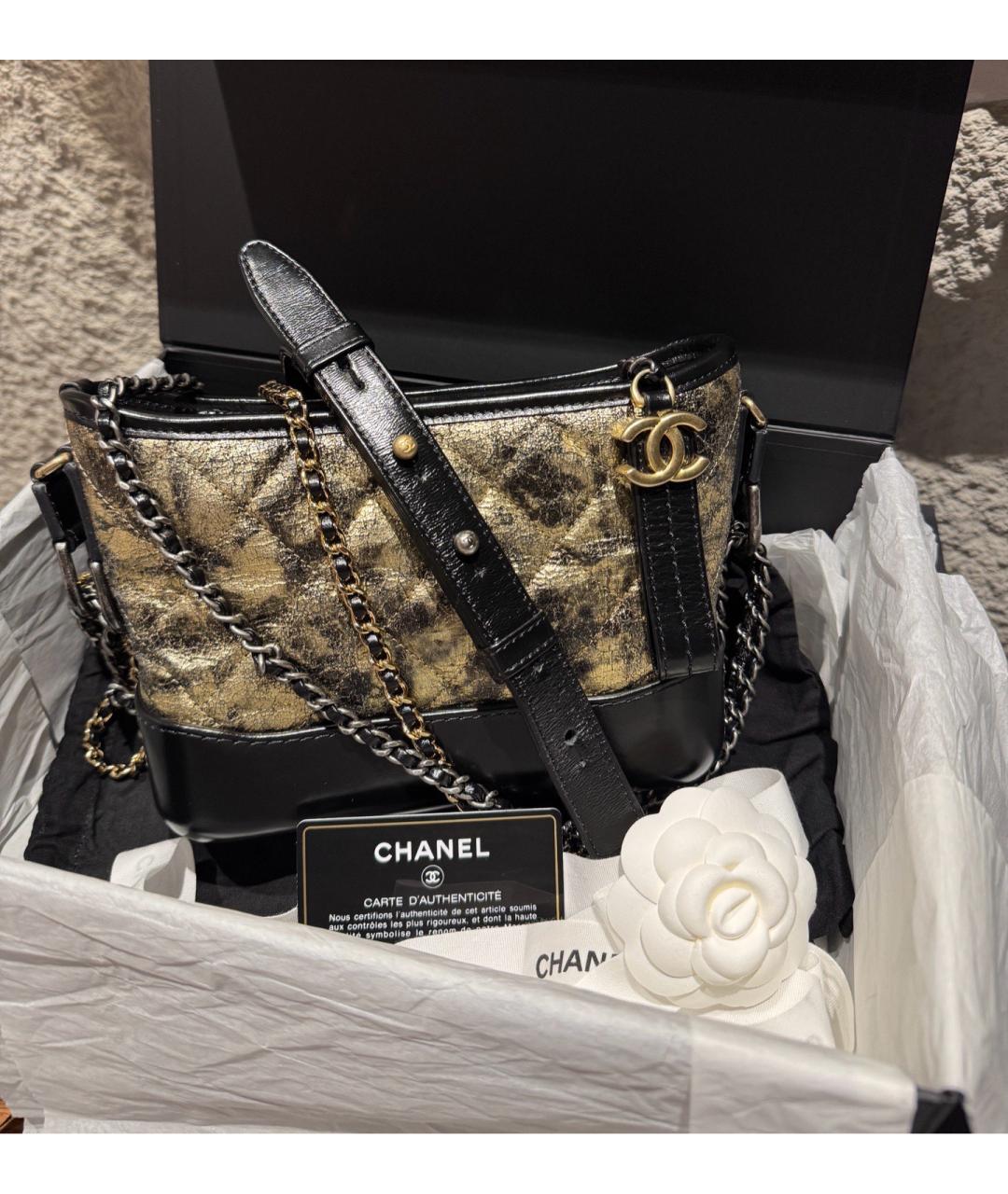 CHANEL Черная кожаная сумка через плечо, фото 2