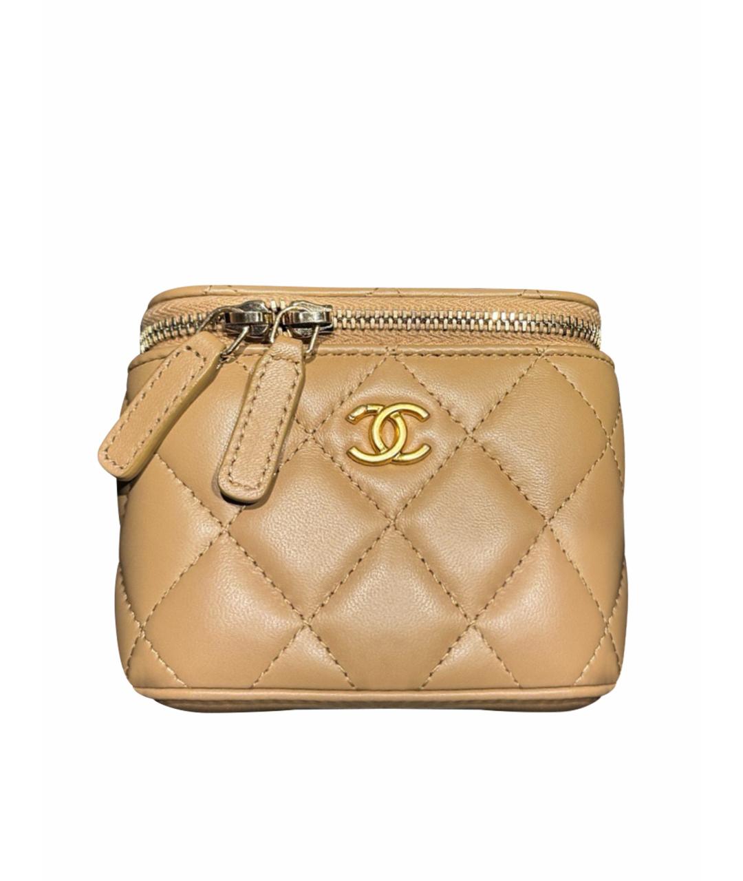 CHANEL Бежевая кожаная сумка через плечо, фото 1