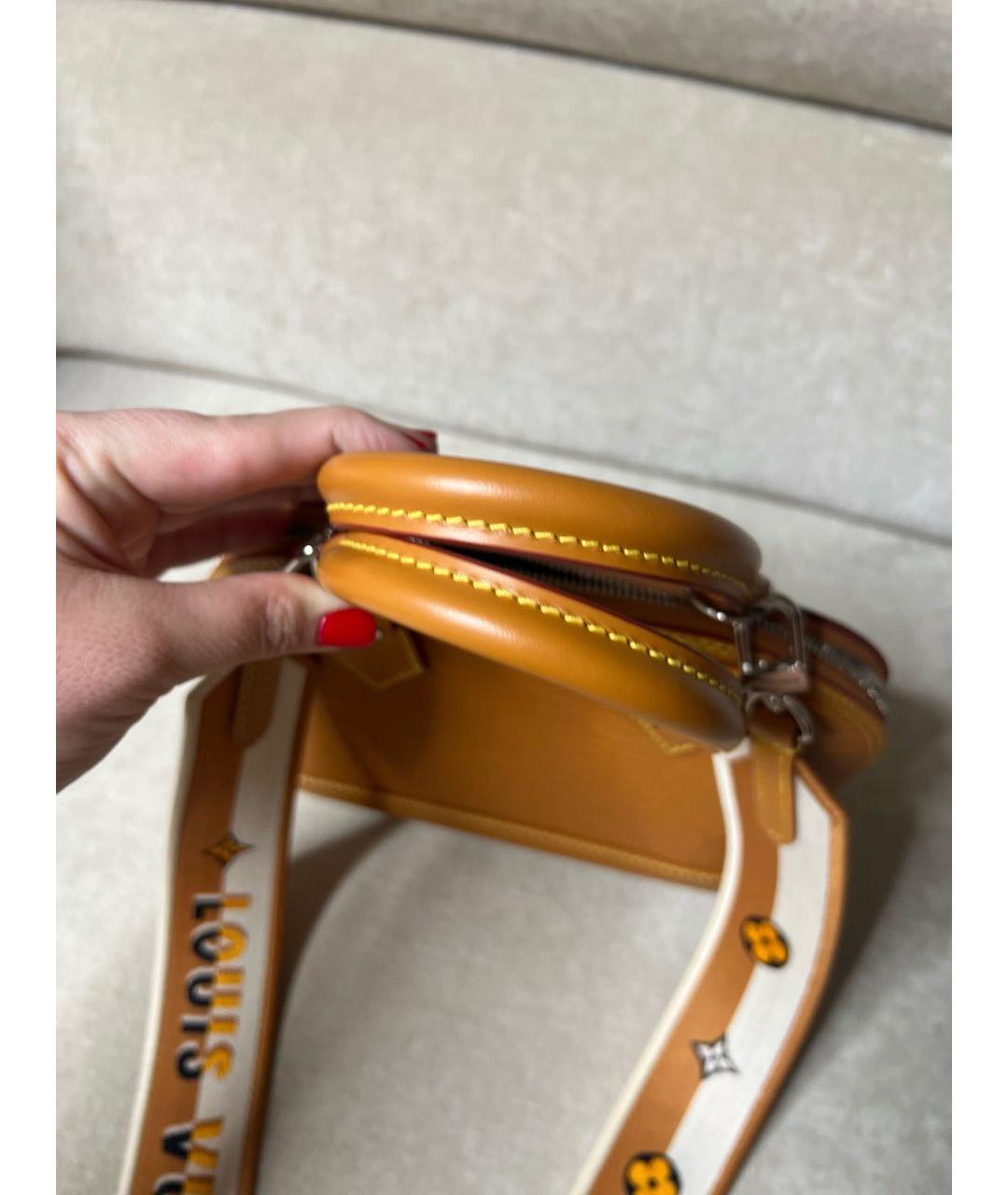 LOUIS VUITTON Оранжевая кожаная сумка с короткими ручками, фото 7