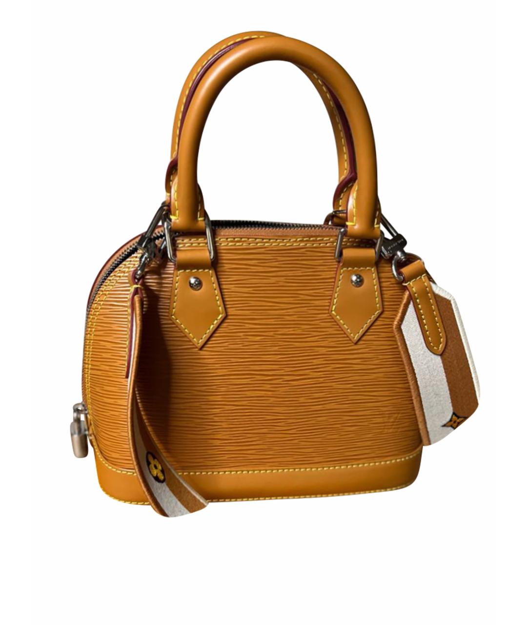 LOUIS VUITTON Оранжевая кожаная сумка с короткими ручками, фото 1
