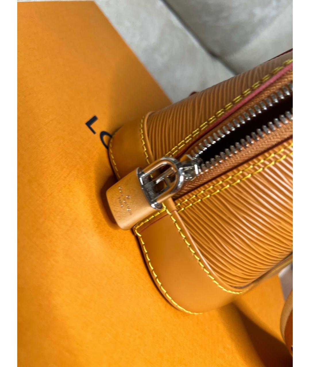 LOUIS VUITTON Оранжевая кожаная сумка с короткими ручками, фото 3