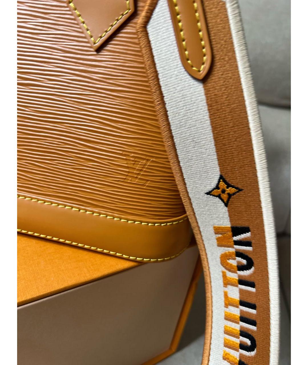 LOUIS VUITTON Оранжевая кожаная сумка с короткими ручками, фото 5