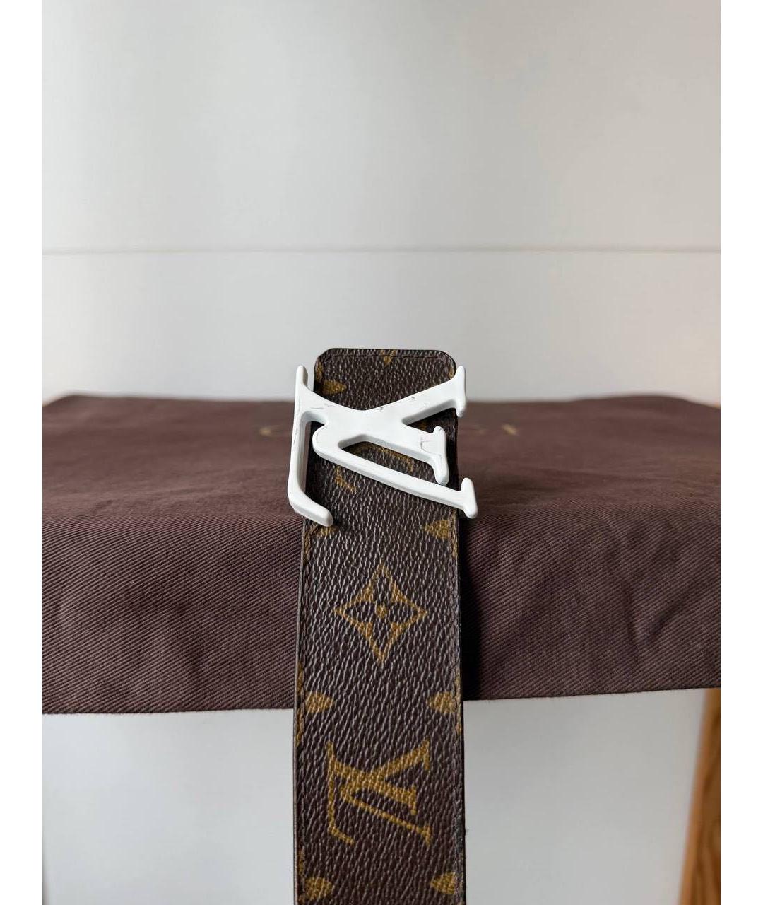 LOUIS VUITTON Коричневый кожаный ремень, фото 3