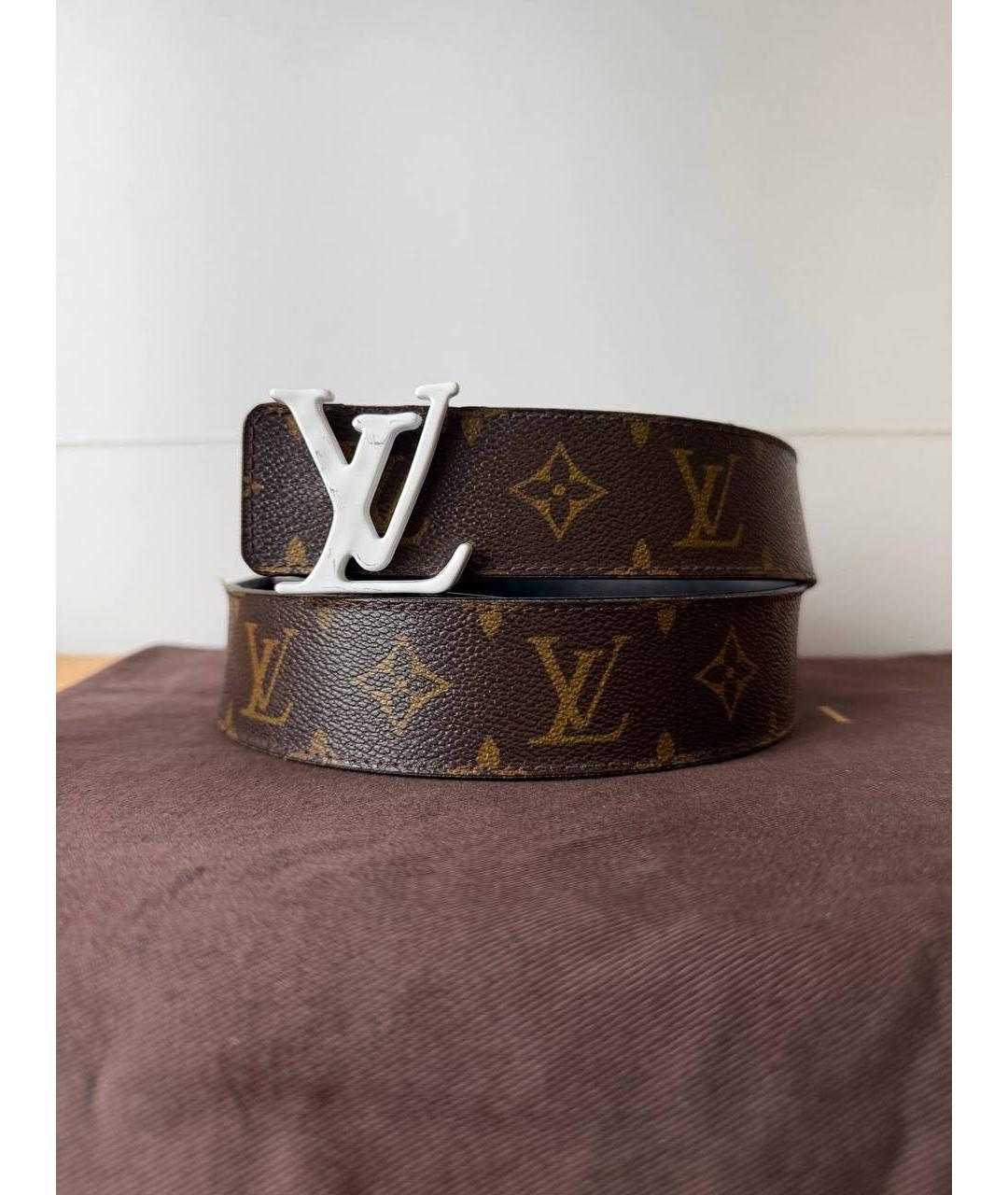 LOUIS VUITTON Коричневый кожаный ремень, фото 6