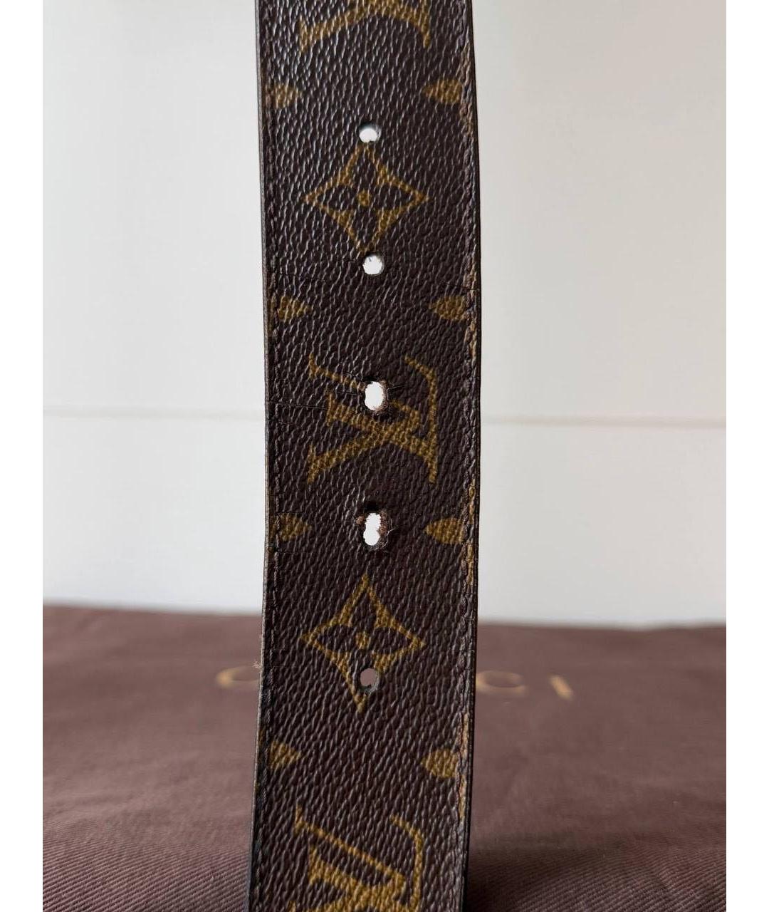 LOUIS VUITTON Коричневый кожаный ремень, фото 4