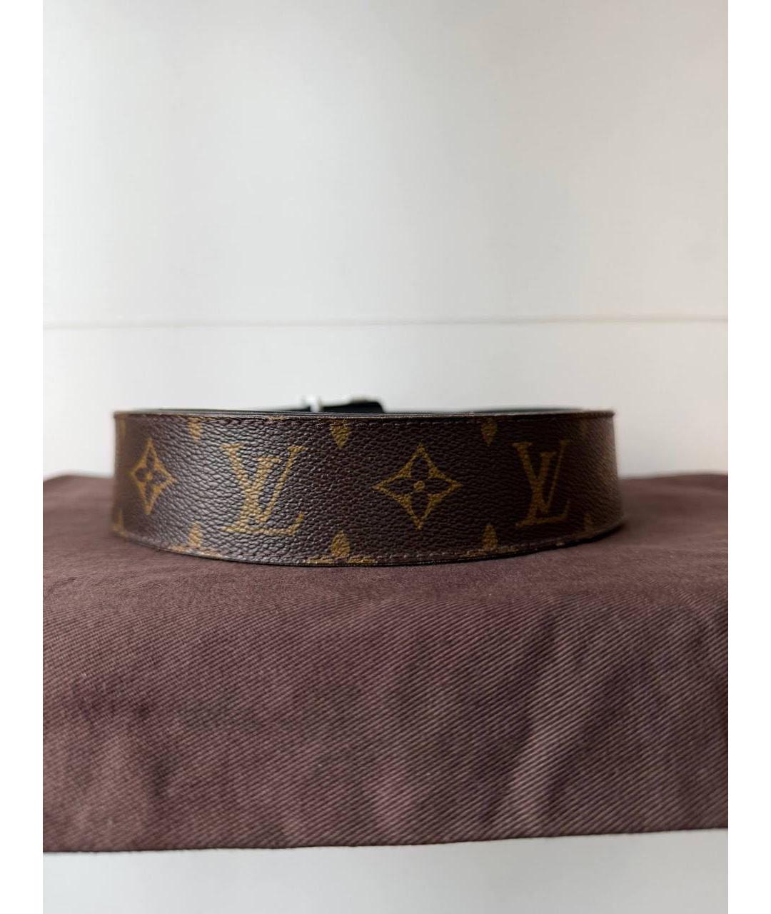 LOUIS VUITTON Коричневый кожаный ремень, фото 2