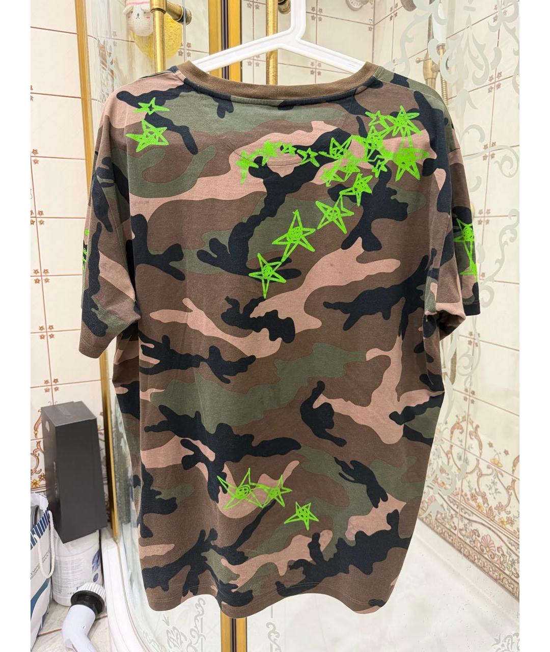 VALENTINO Хаки хлопковая футболка, фото 2
