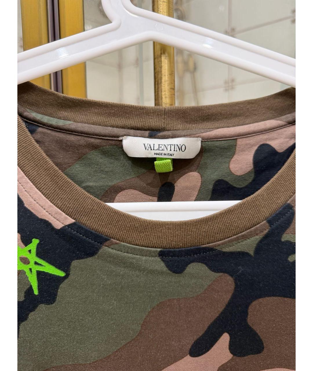 VALENTINO Хаки хлопковая футболка, фото 5
