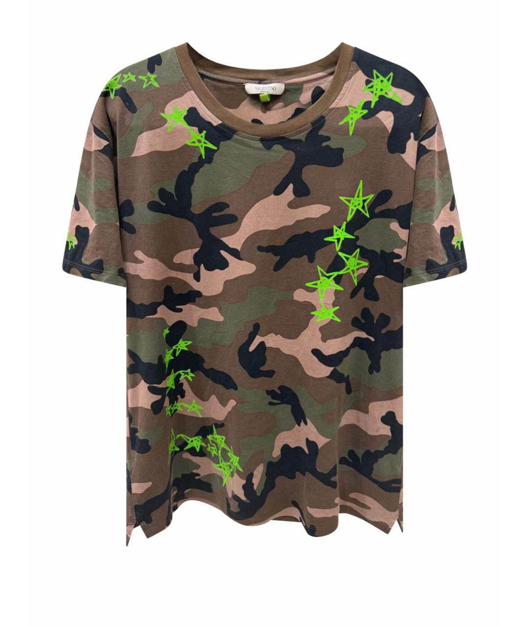 VALENTINO Хаки хлопковая футболка, фото 1