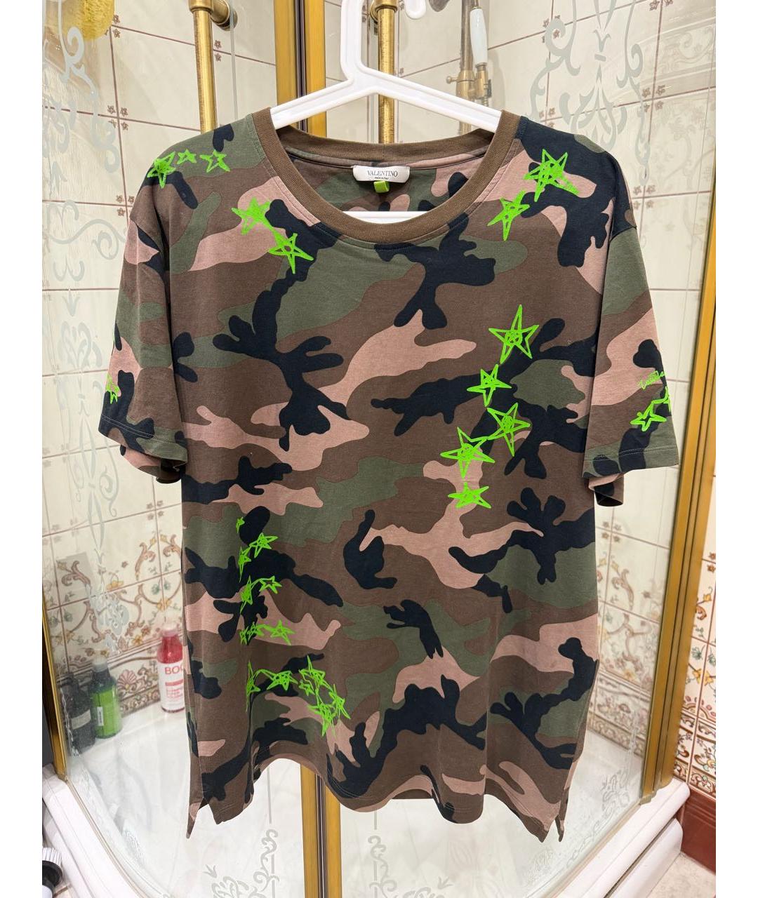 VALENTINO Хаки хлопковая футболка, фото 7
