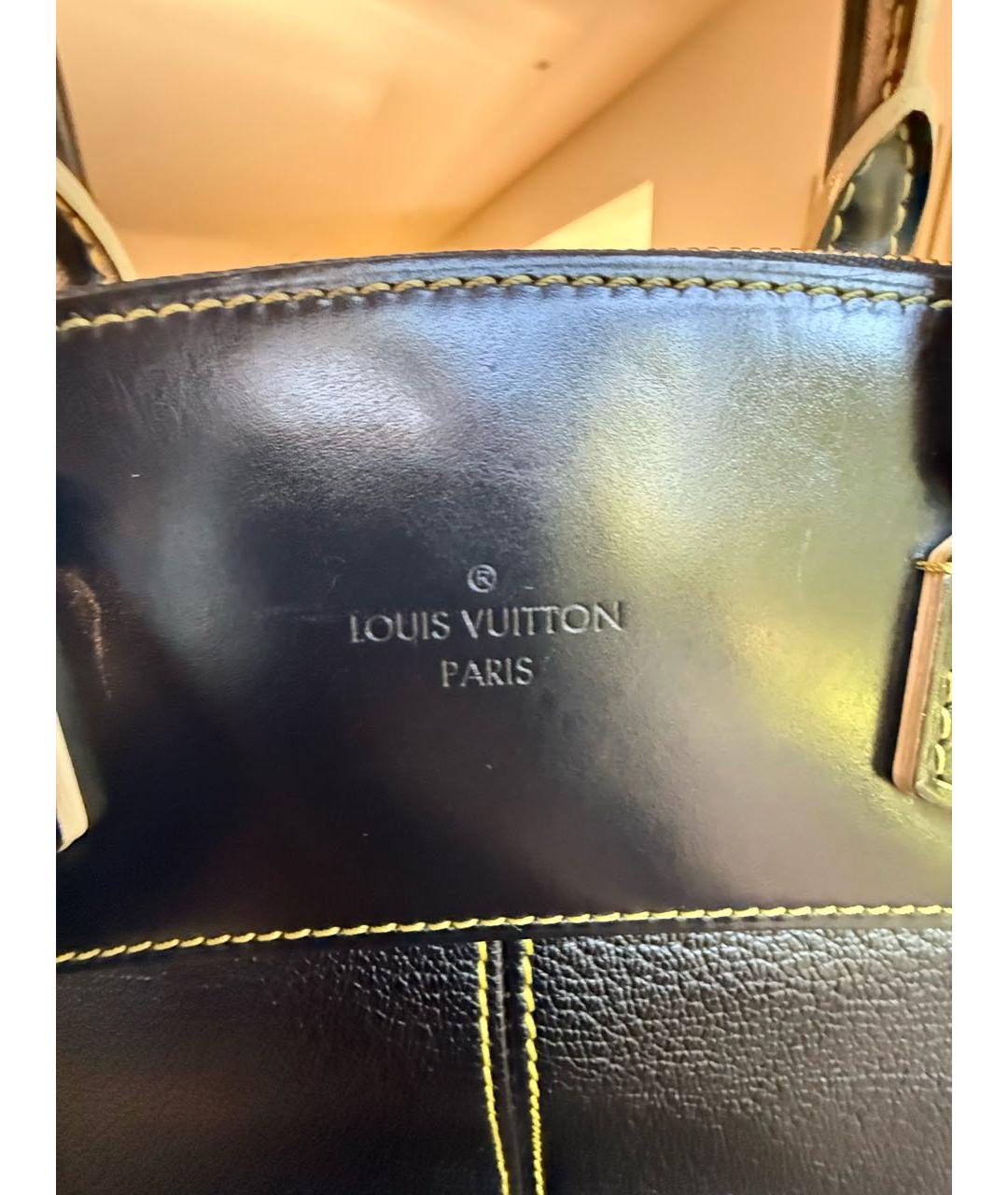 LOUIS VUITTON Черная кожаная сумка с короткими ручками, фото 8