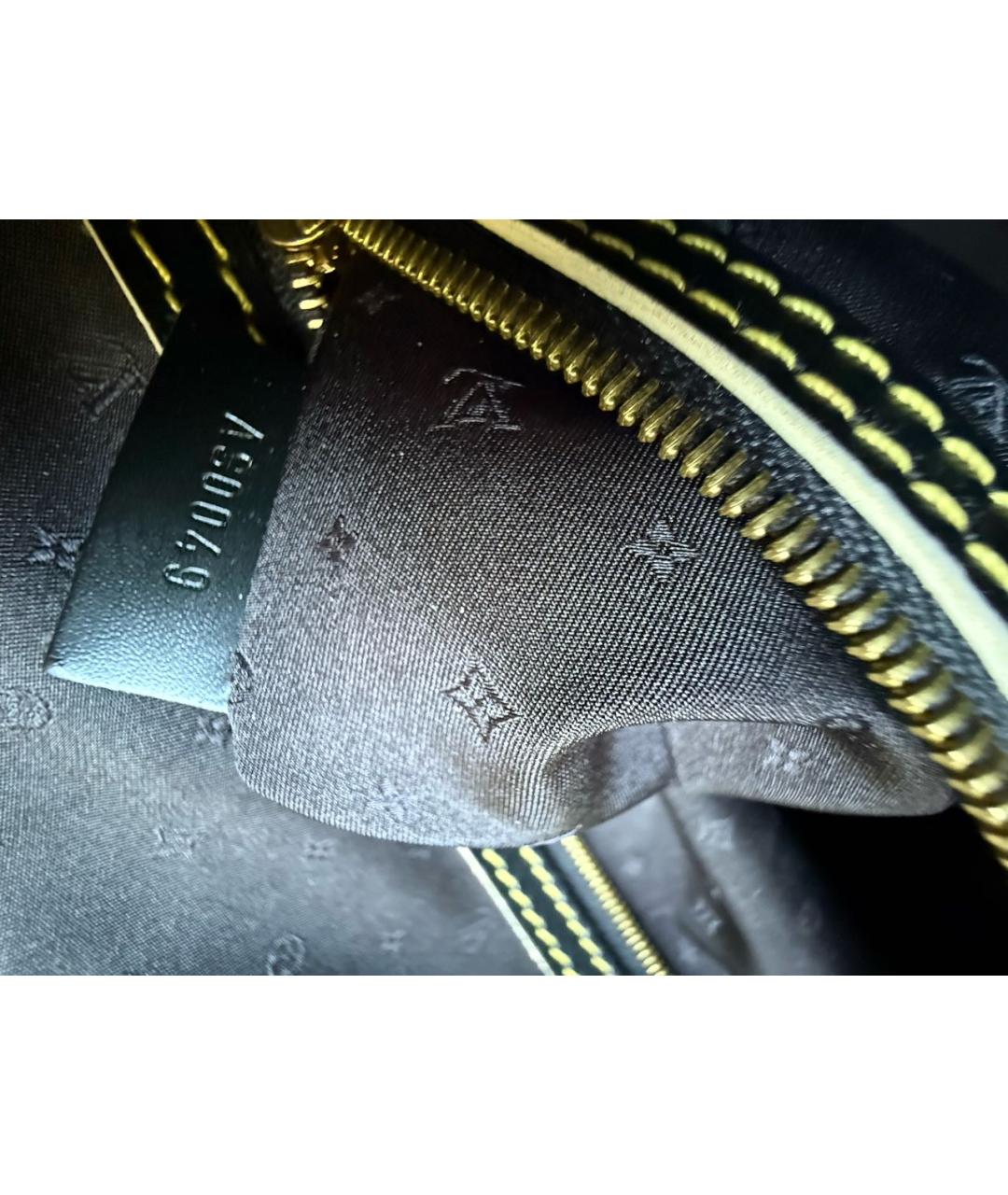 LOUIS VUITTON Черная кожаная сумка с короткими ручками, фото 6