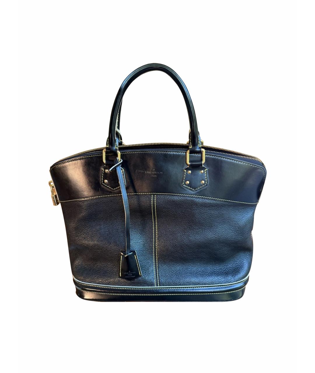 LOUIS VUITTON Черная кожаная сумка с короткими ручками, фото 1