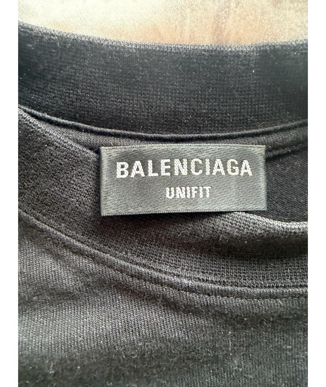 BALENCIAGA Черная хлопковая футболка, фото 3