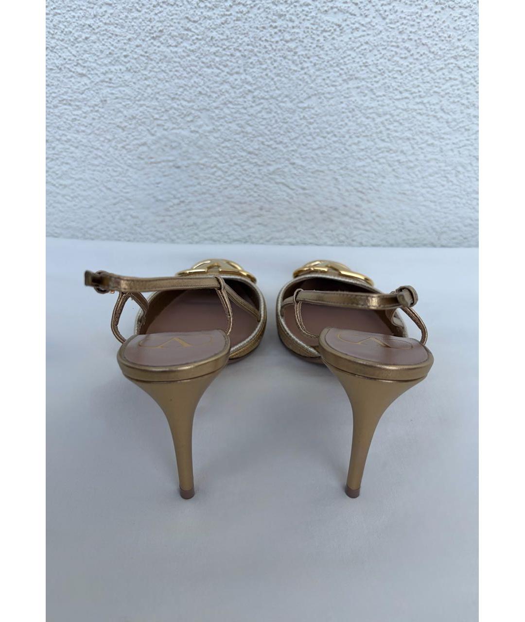 VALENTINO Золотые кожаные туфли, фото 4