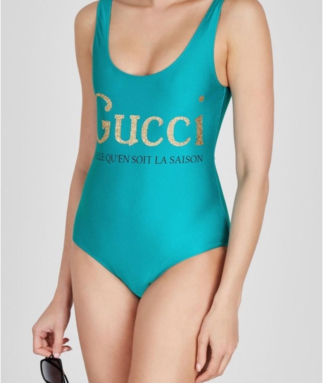 GUCCI Бирюзовый купальник, фото 3