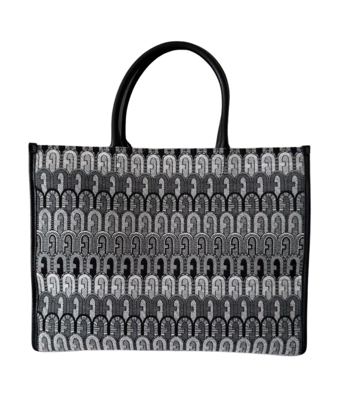 FURLA Серая жаккардовая сумка тоут, фото 1