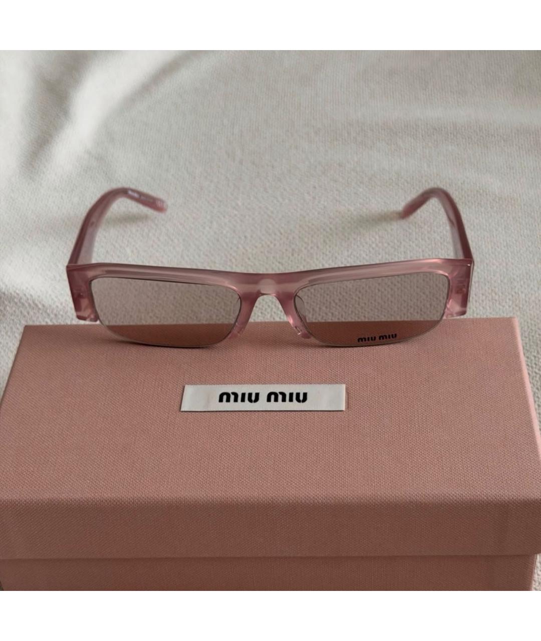 MIU MIU Розовые пластиковые солнцезащитные очки, фото 2