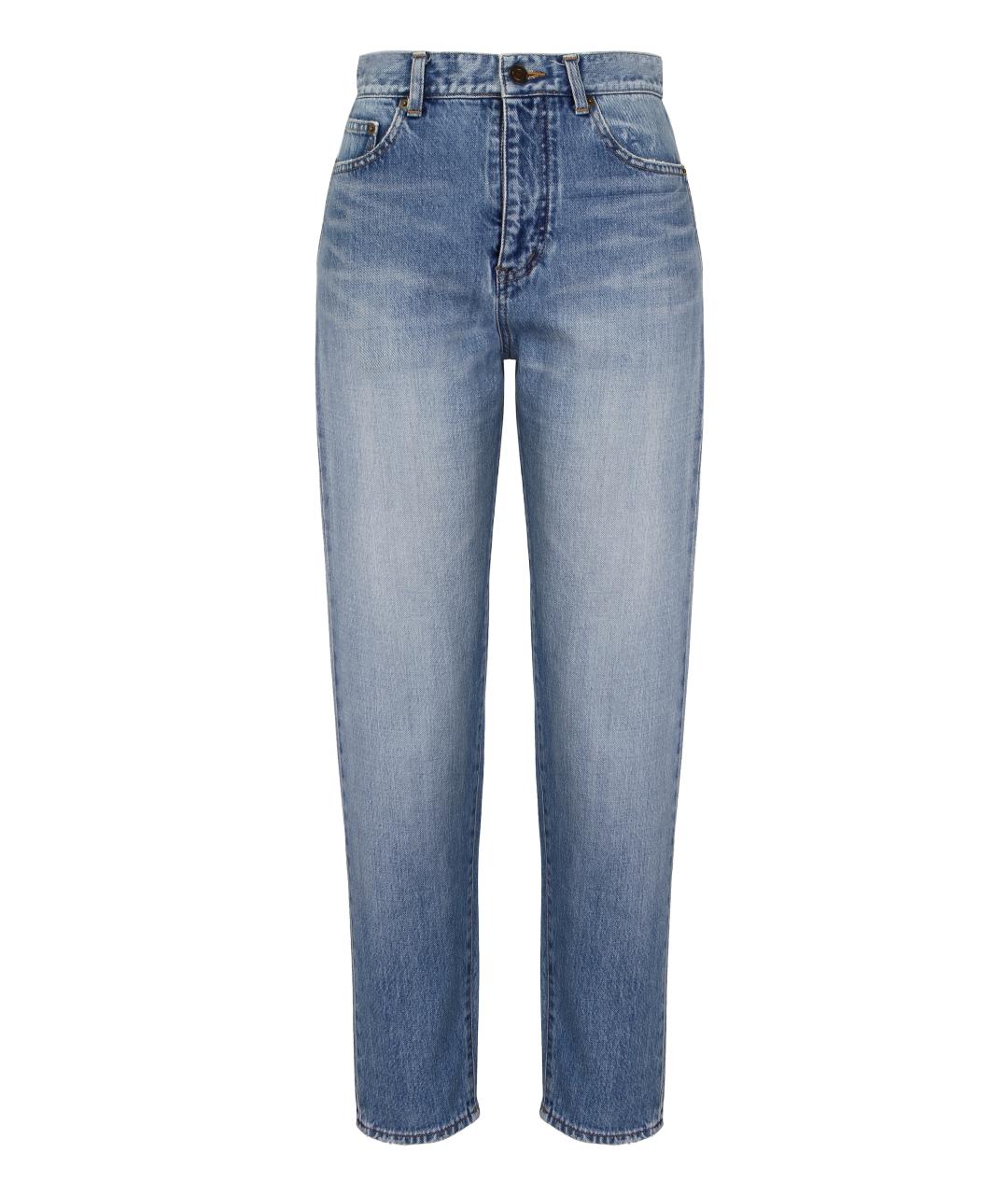 SAINT LAURENT Голубые хлопковые прямые джинсы, фото 1