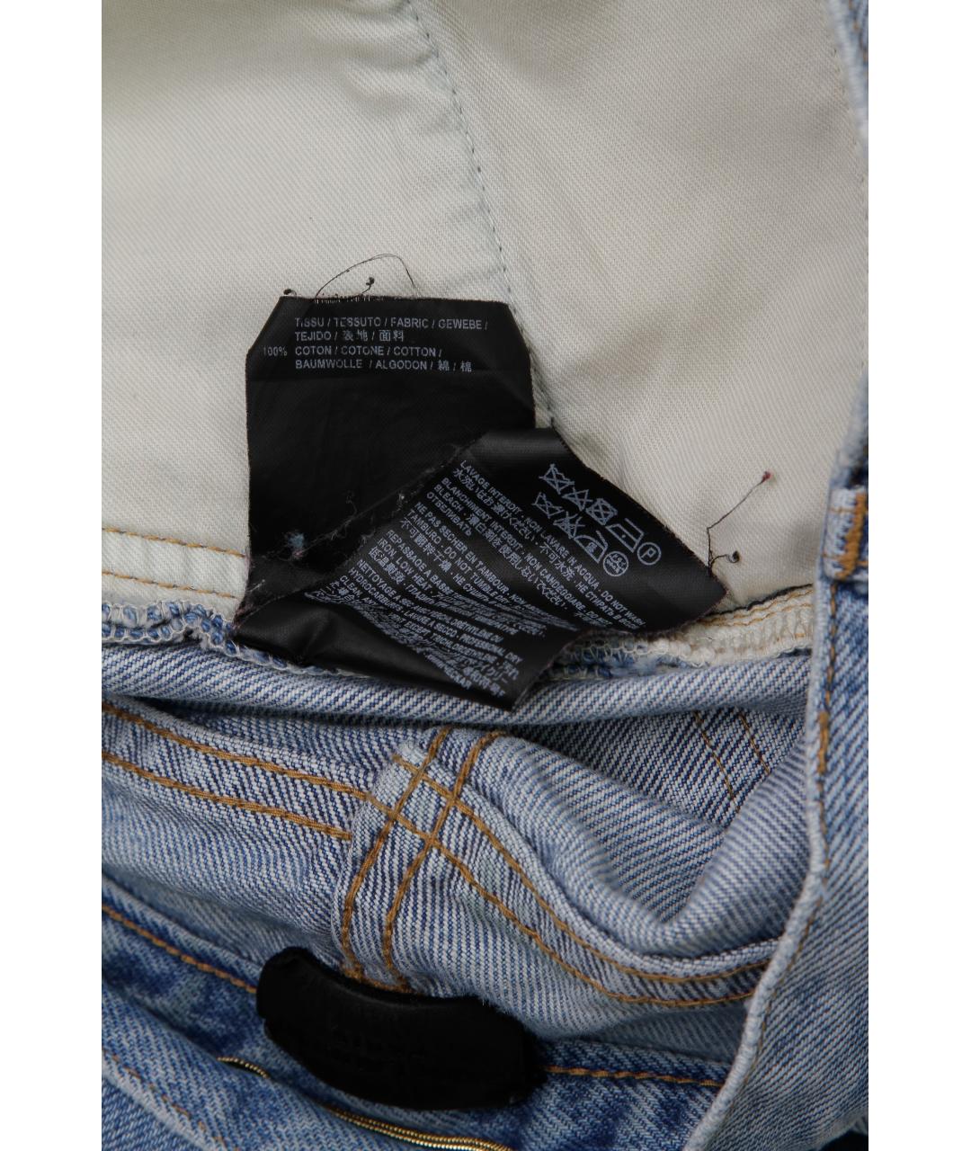 SAINT LAURENT Голубые хлопковые прямые джинсы, фото 4